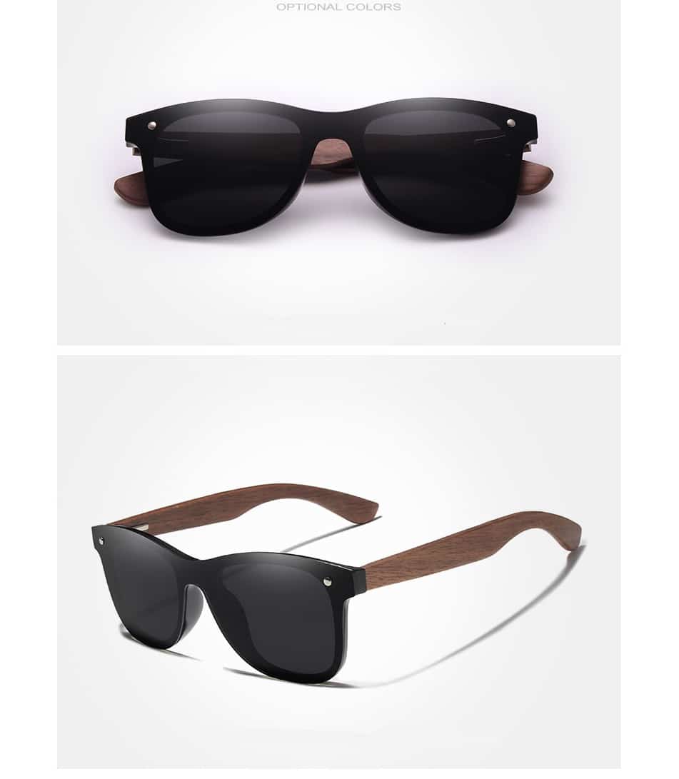 Men's Wooden Frame Polarized Sunglasses