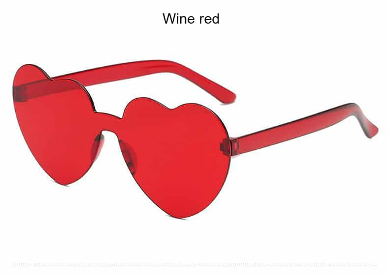Women's Fashion Heart Shaped Rimless Sunglasses