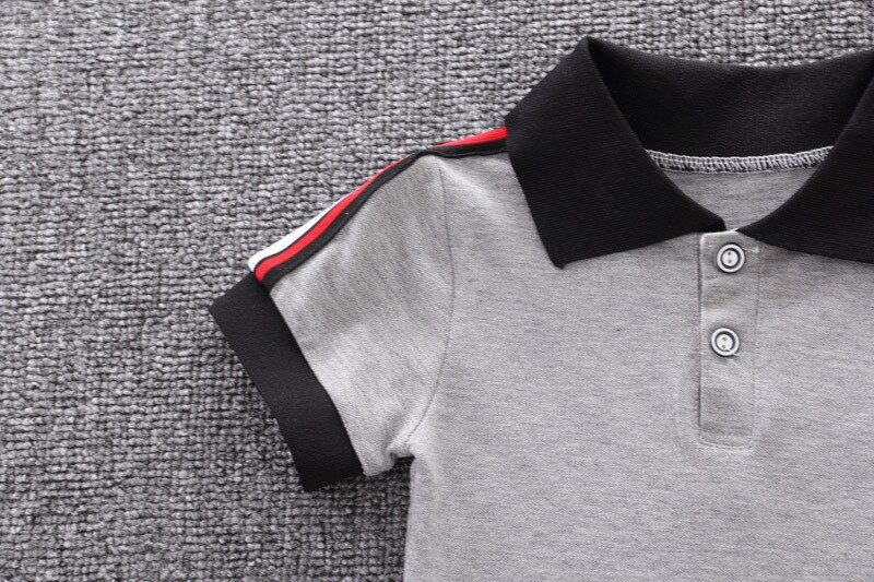 Cotton Boys' Clothing Set in White and Grey