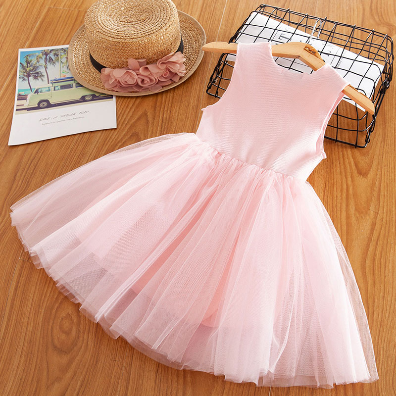 Cute Sleeveless Plain Polyester Dress