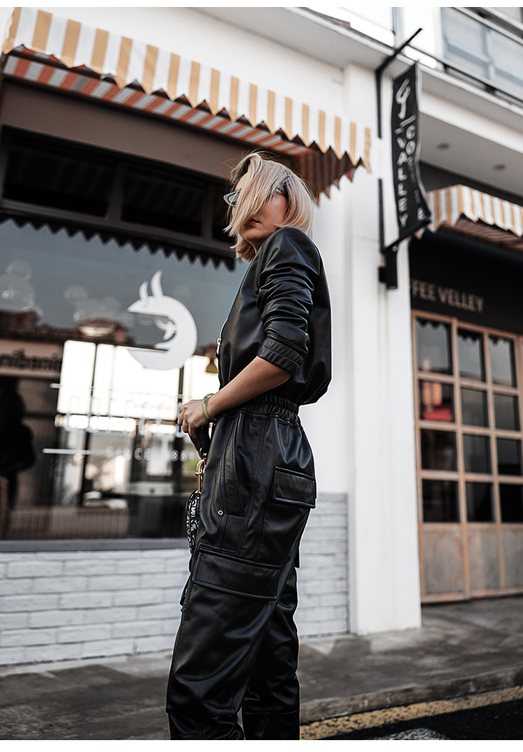 Women's Eco-Leather Jumpsuit