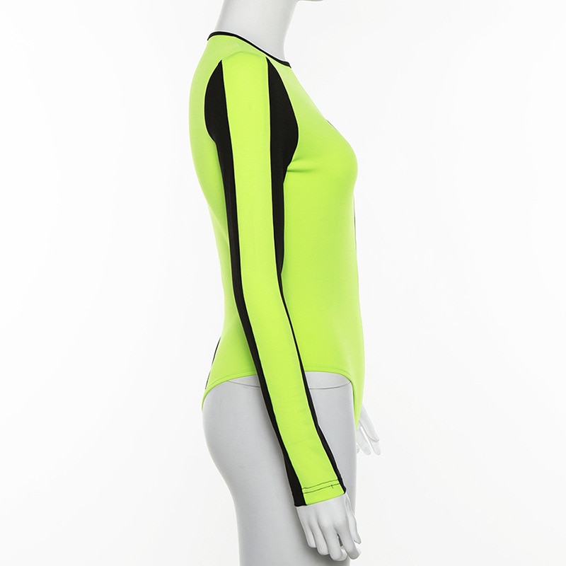 Neon Color Bodycon Jumpsuit for Women