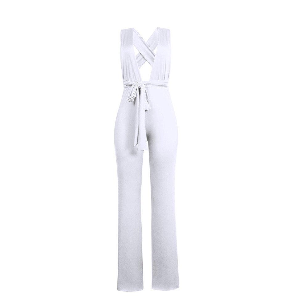 Women's Sexy Wide Leg Solid Jumpsuits