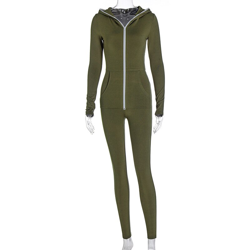 Women's  Hooded Casual Jumpsuit