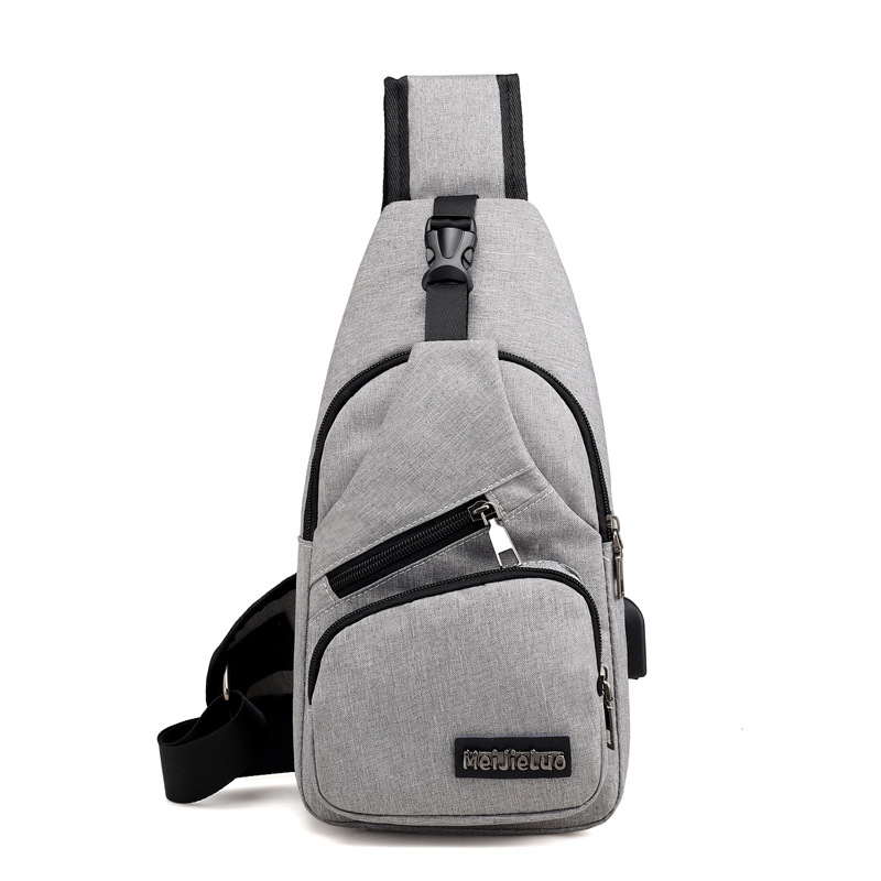 Men's Flat Shoulder Bag with USB Port