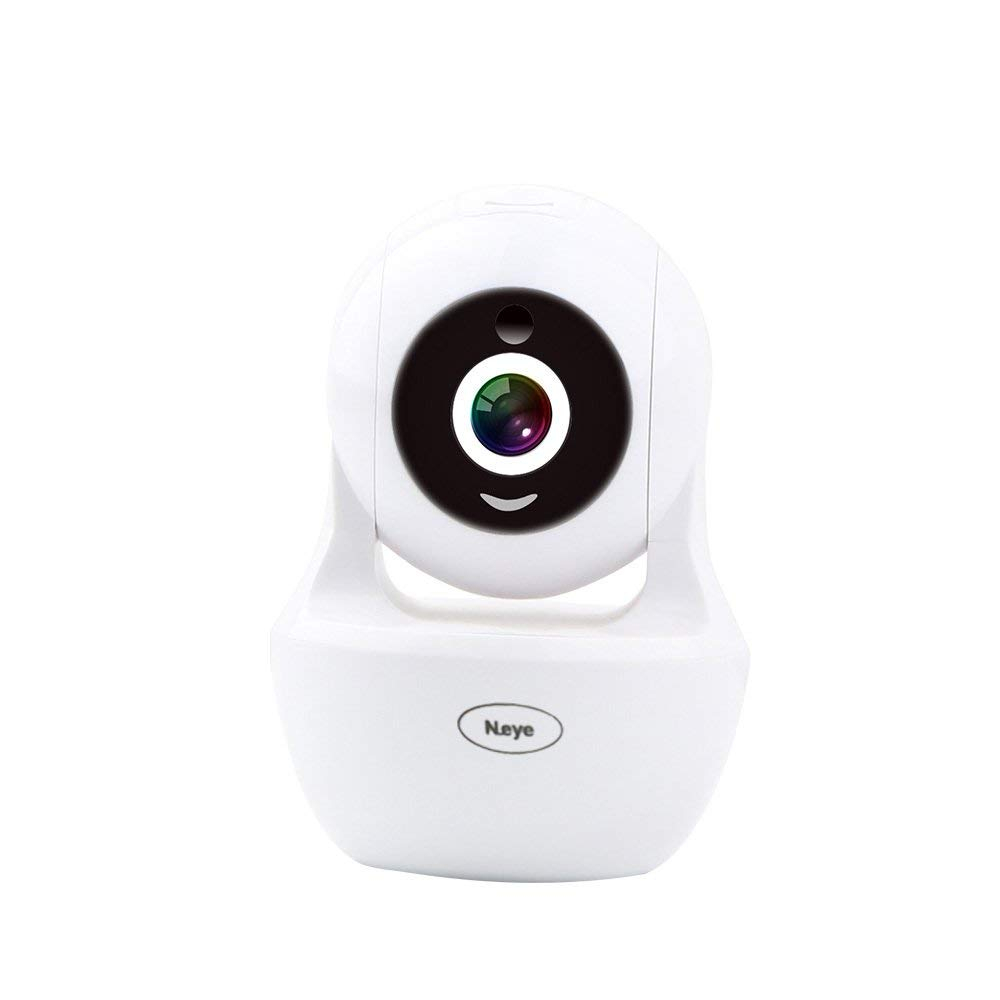 White Wireless Smart Camera with Built-in Microphone and Speaker