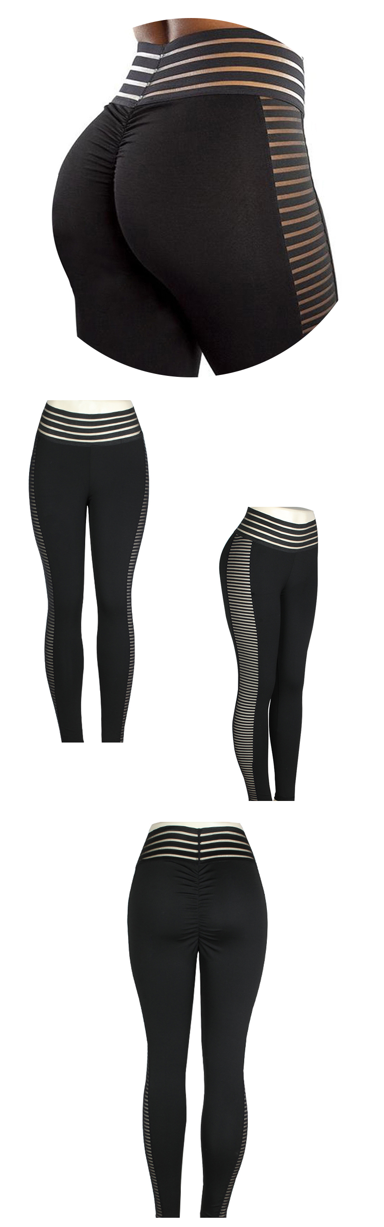Striped Leggings with Push Up
