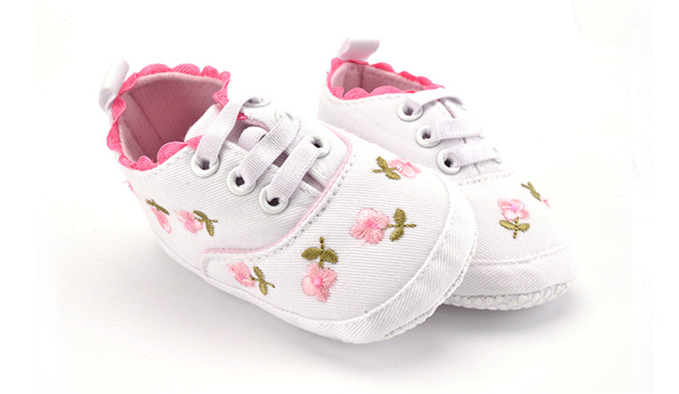Girls' Cute Floral Cotton Sneakers