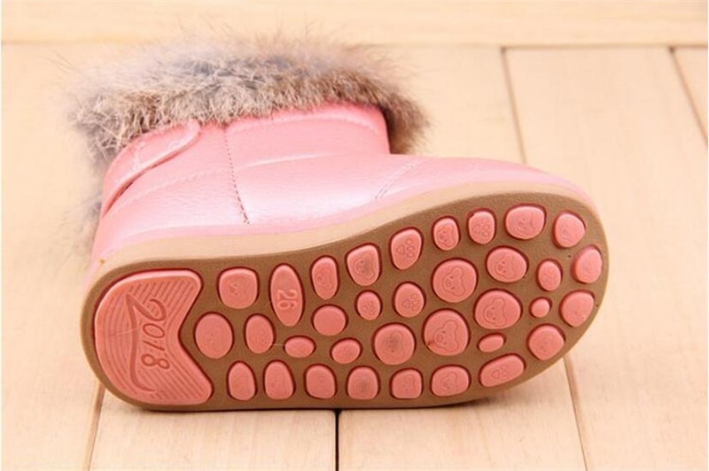 Kid's Rabbit Fur Winter Boots