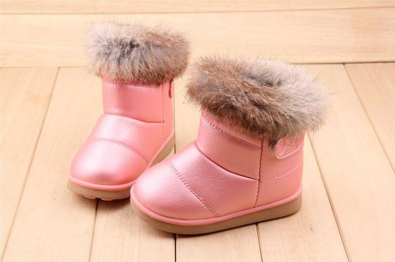 Kid's Rabbit Fur Winter Boots