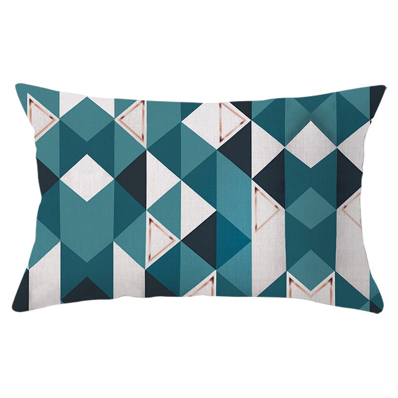 Geometric Patterned Rectangular Cushion Cover