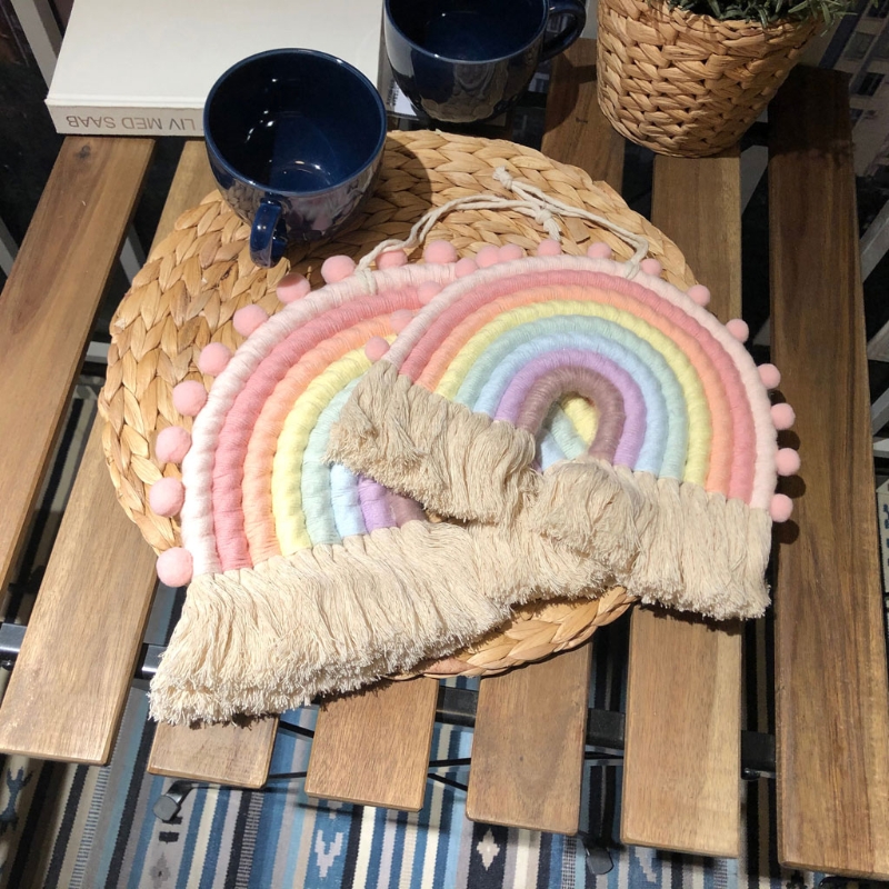 Woven Rainbow Shaped Tapestry