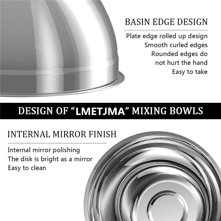 Stainless Steel Mixing Bowls 6 Pcs Set