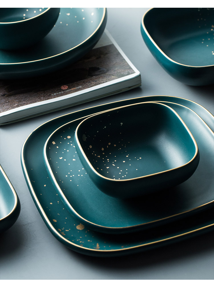 Retro Green Nordic Ceramic Tableware Set