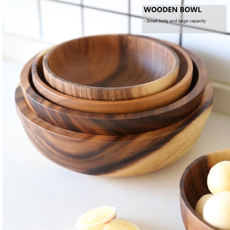 Kitchen Natural Wooden Salad Bowl