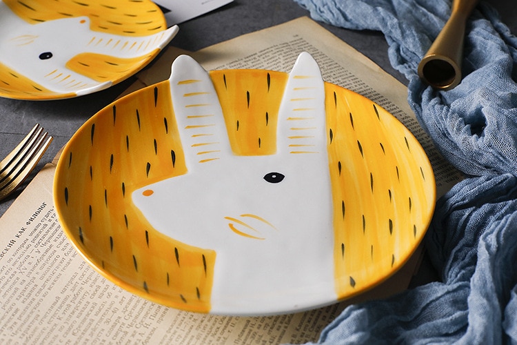 Cartoon Animal Patterned Ceramic Plate