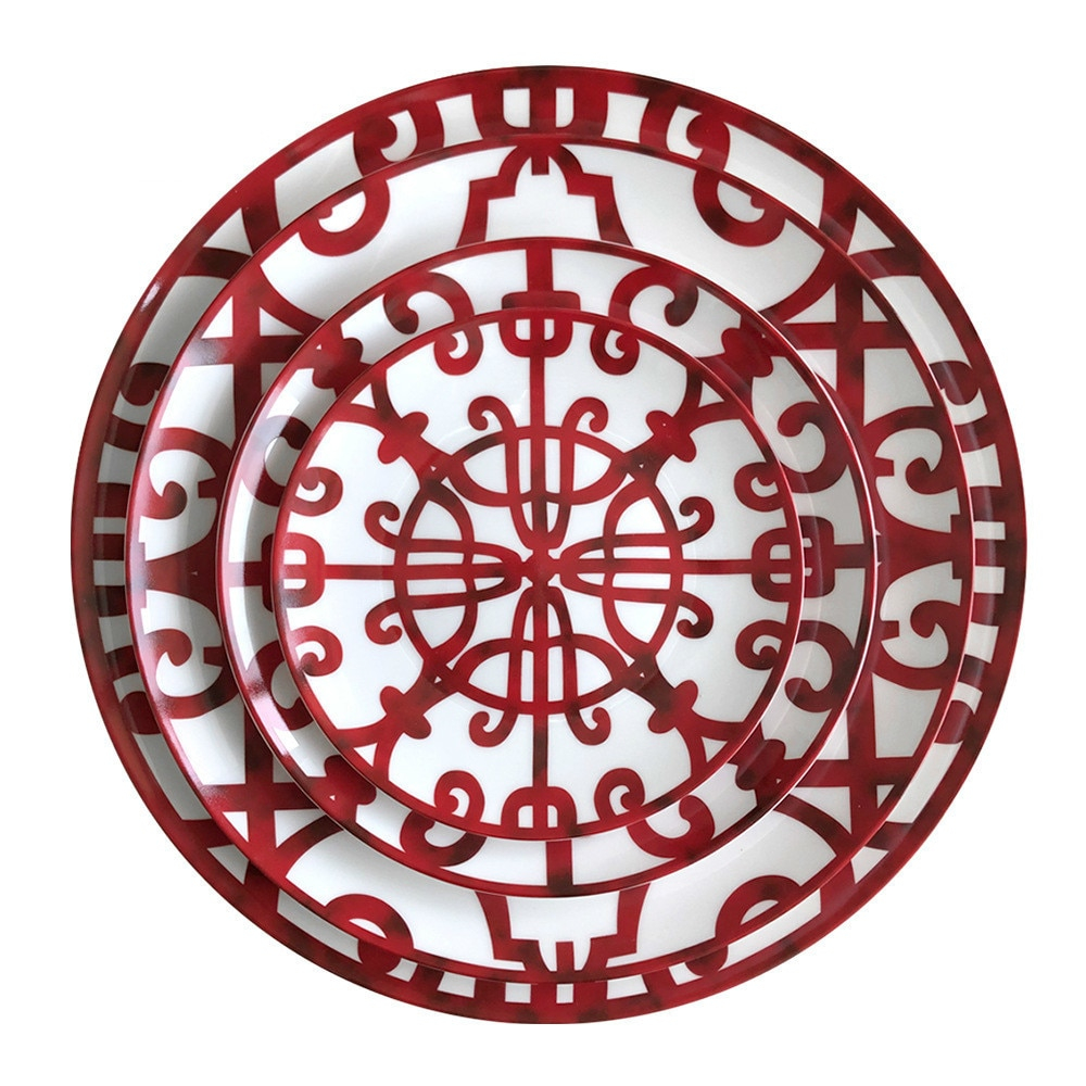 Red Pattern Ceramic Plate