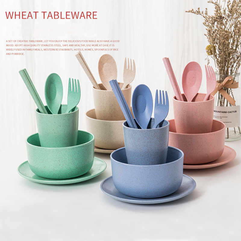 Wheat Straw Eco-Friendly Tableware 6 Pcs Set