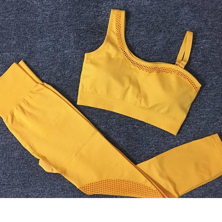 Solid Color Seamless Yoga Set for Women