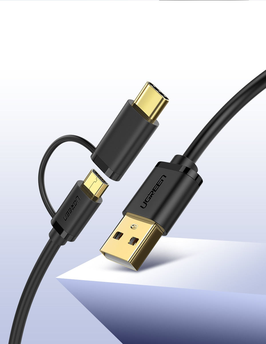 2 in 1 Micro USB and Type-C Charging Cable