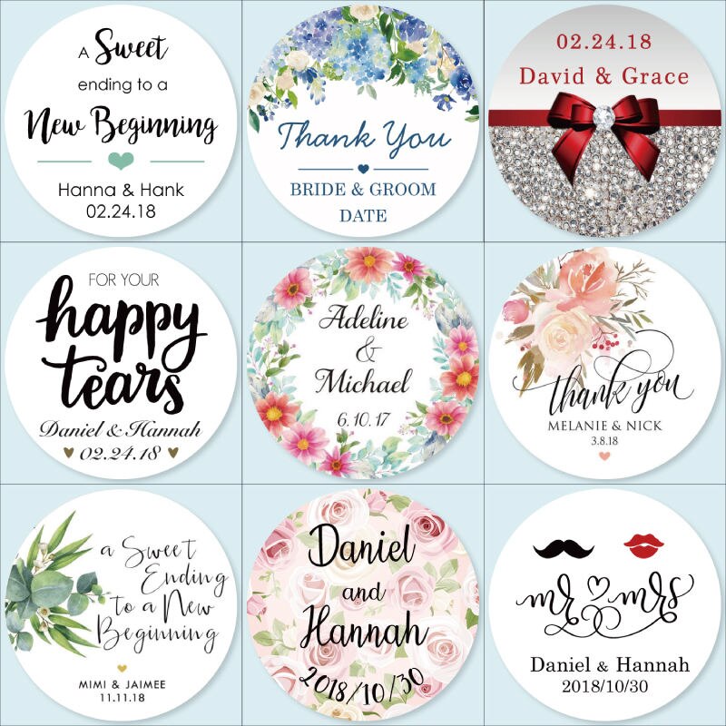 Wedding Customized Floral Stickers Set