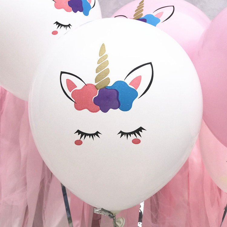 Cute Unicorn Printed Party Balloons 10 pcs Set