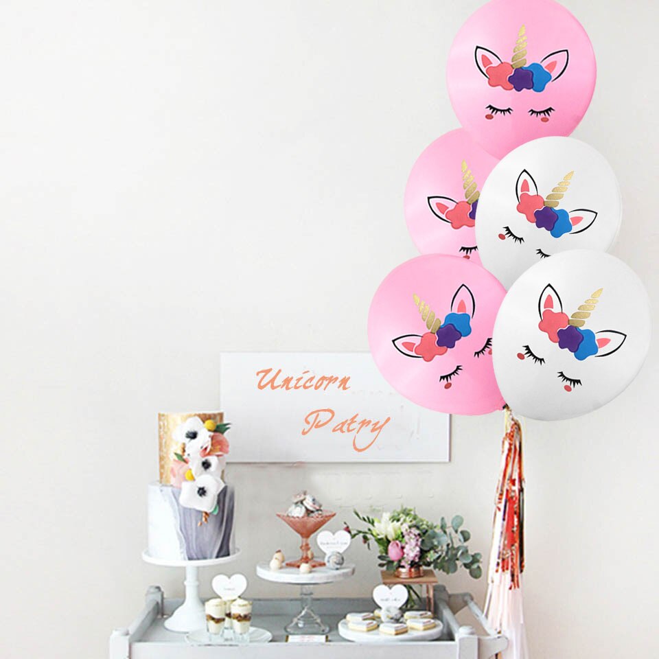 Cute Unicorn Printed Party Balloons 10 pcs Set