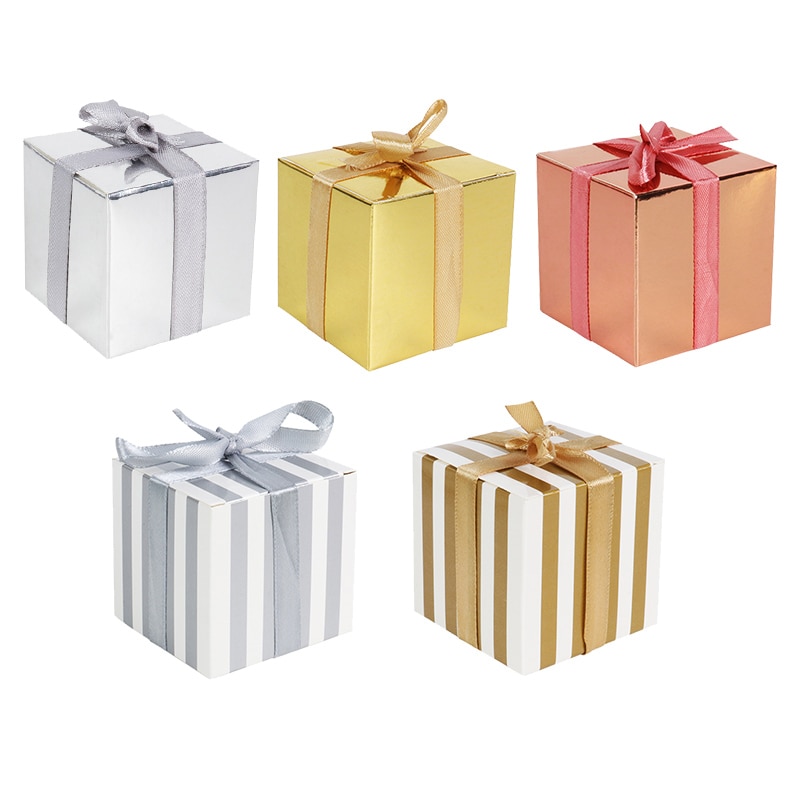 Gift Box with Ribbon 10-50 Pcs Set