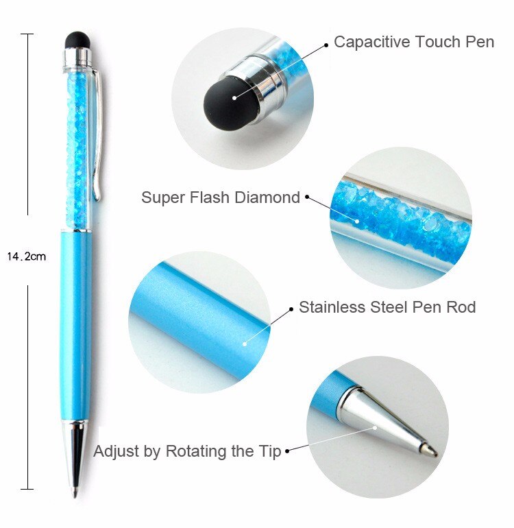 Set of 5 Diamond Crystal Ballpoint Pens
