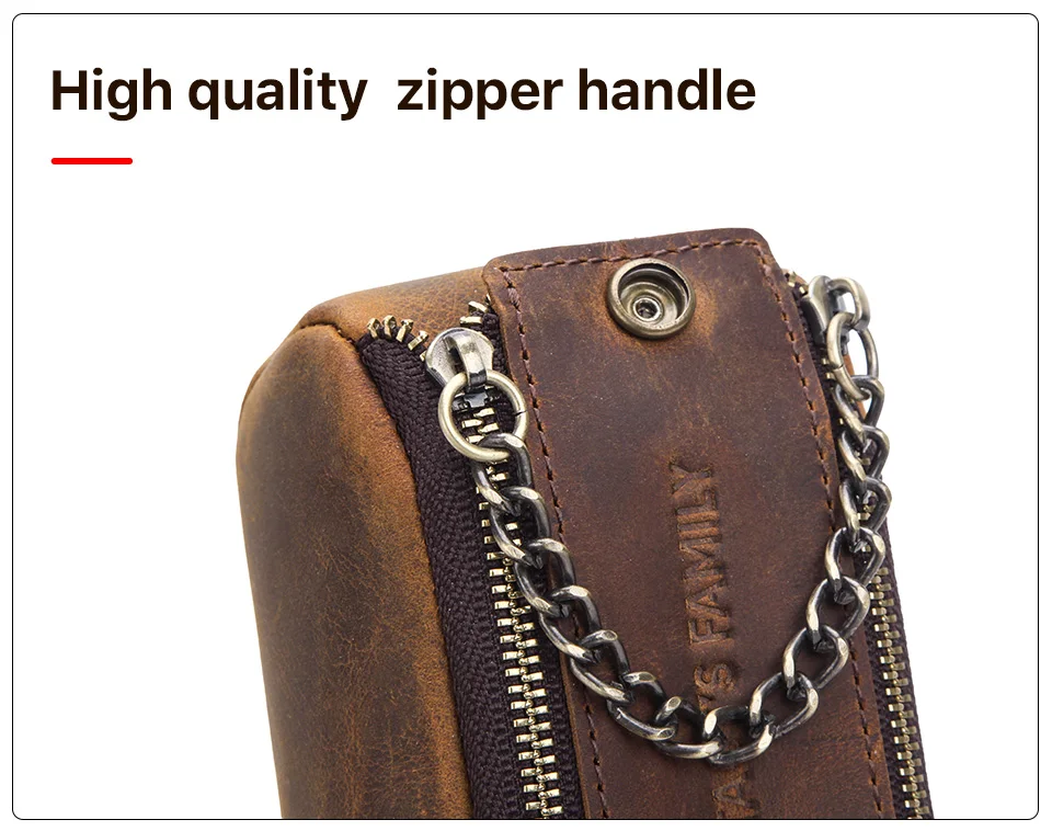 Genuine Leather Zipper Pencil Case