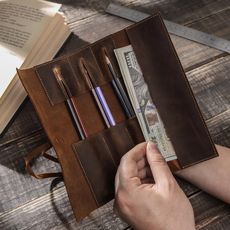 Genuine Leather Retro Pencil Case