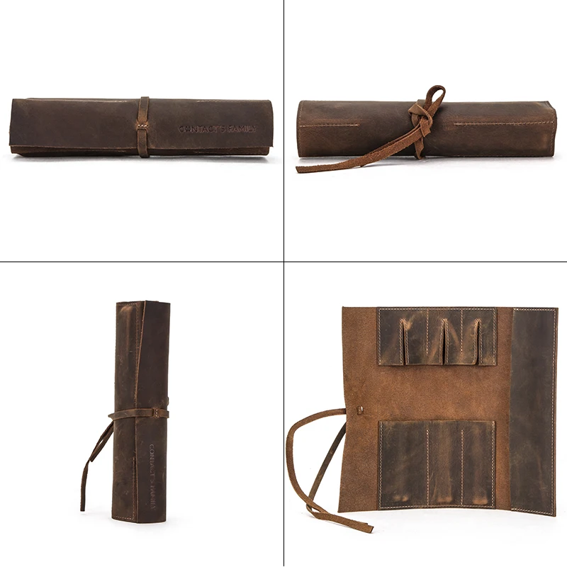 Genuine Leather Retro Pencil Case