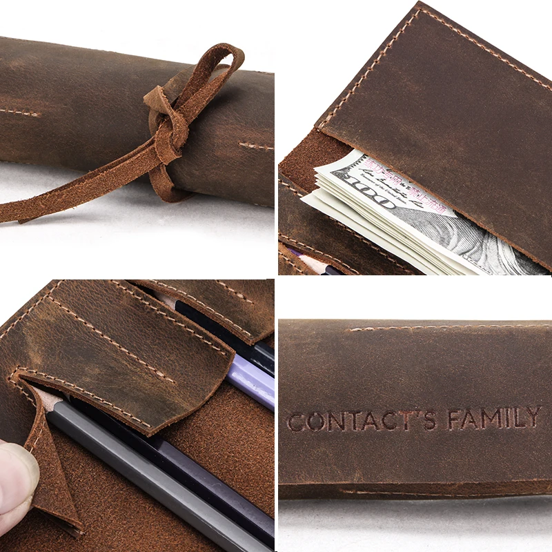 Genuine Leather Retro Pencil Case