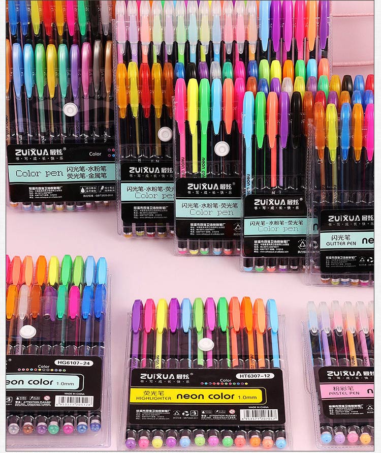 Set of Multicolored Gel Pens