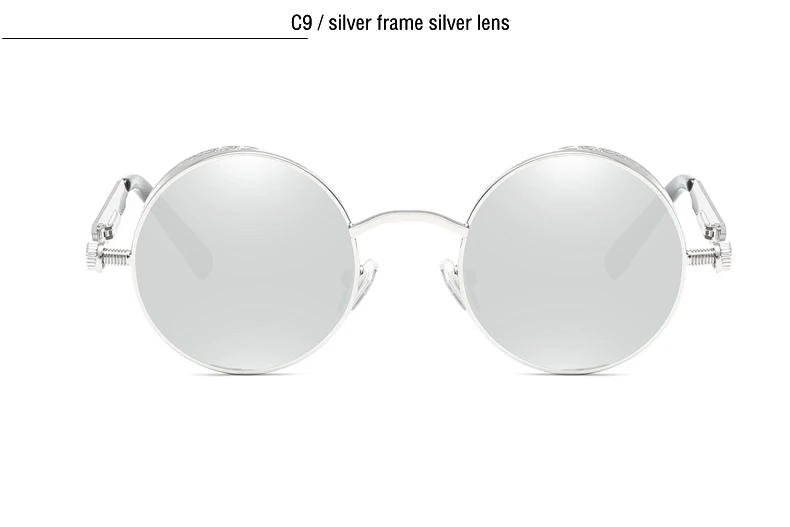 Round Steampunk Polarized Sunglasses