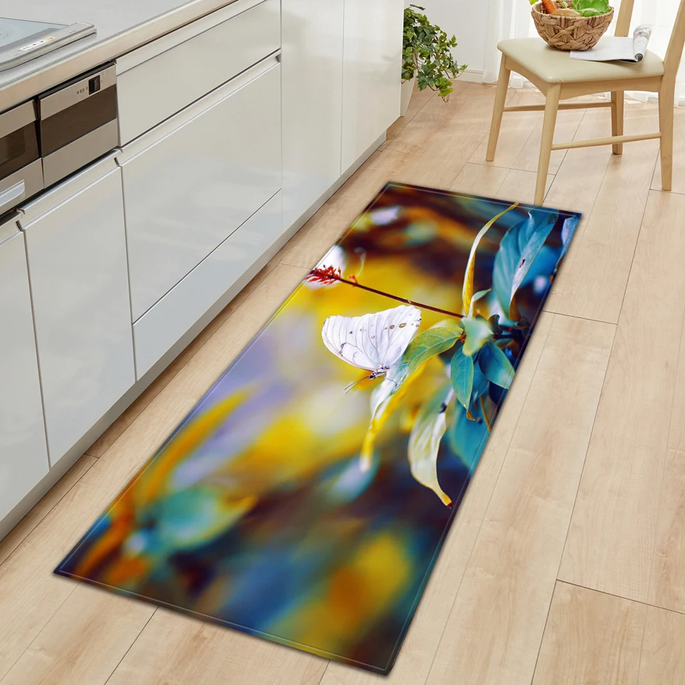 Butterfly Printed Water Absorption Non-Slip Floor Mat