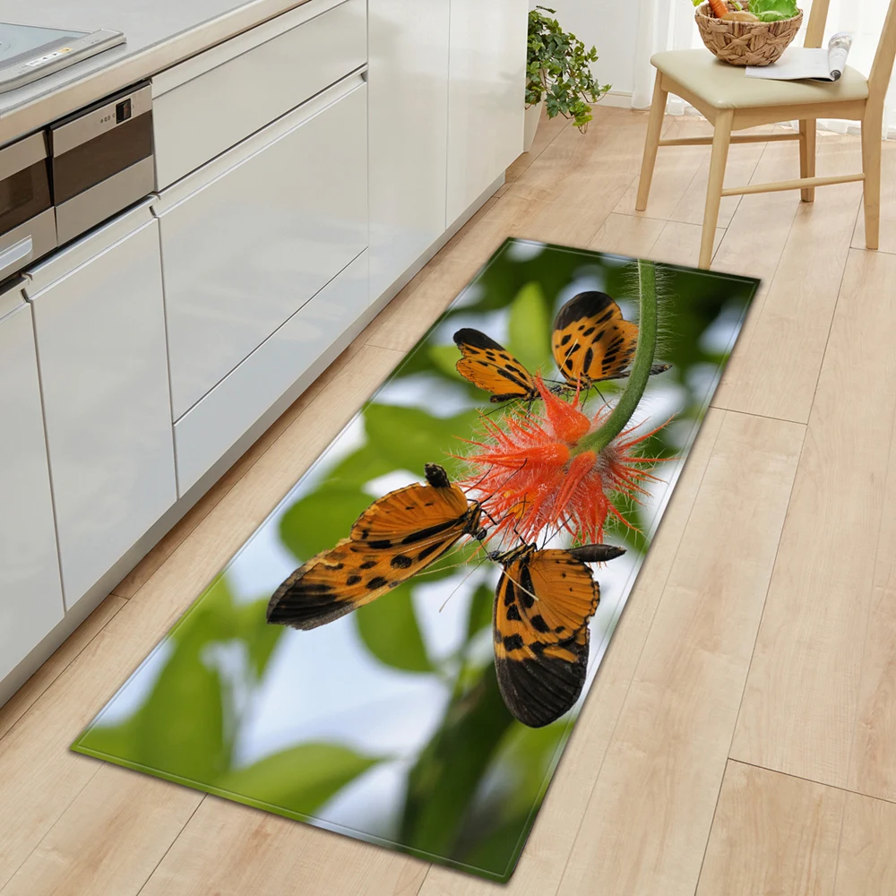 Butterfly Printed Water Absorption Non-Slip Floor Mat