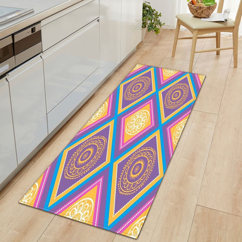 Multicolored Kitchen Rug in Print