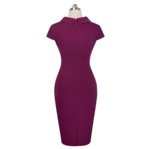 Magenta cap-sleeve pencil dress