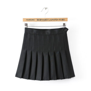 Black pleated mini skirt